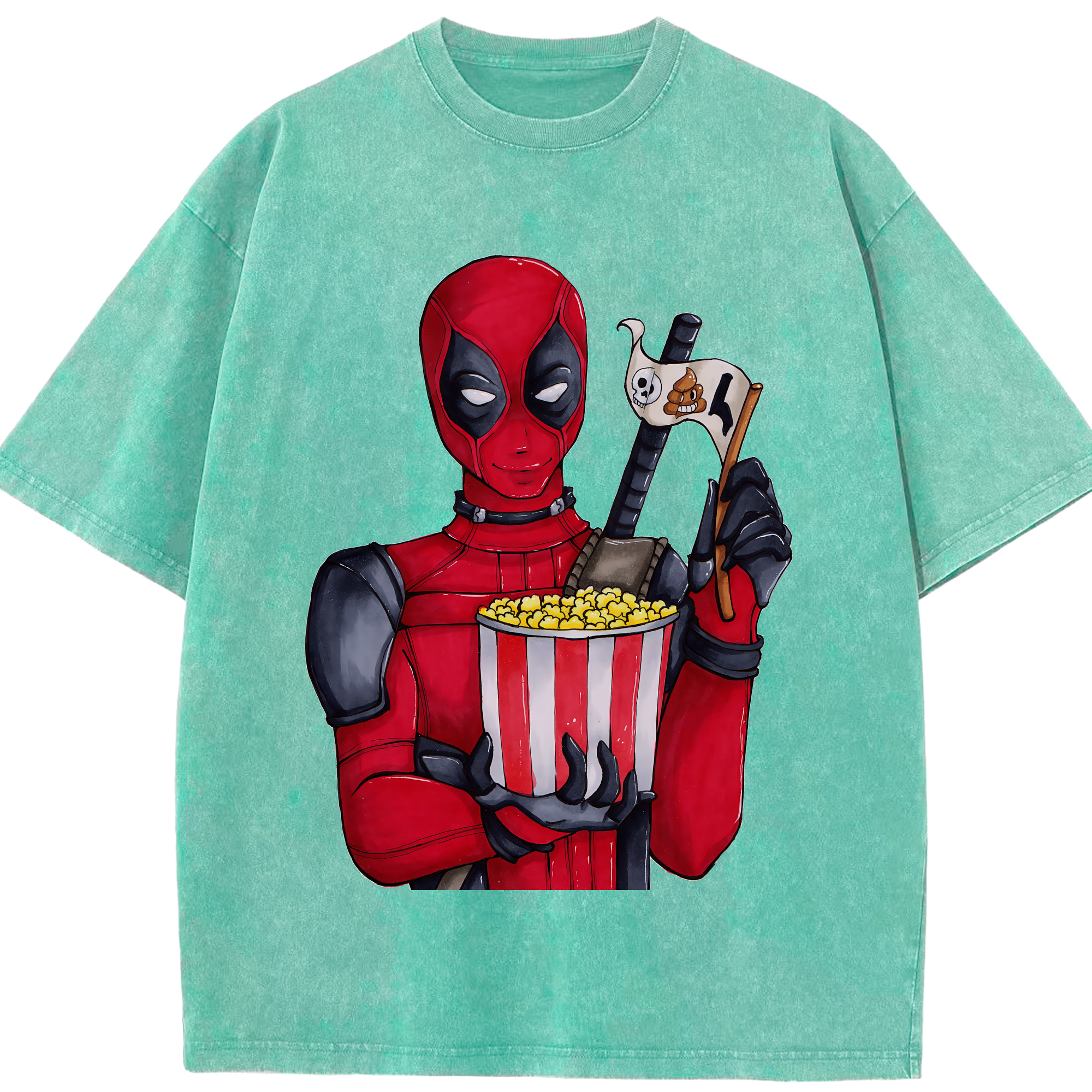 （画像用） Deadpool デッドプール 綿100% ヴィンテージ風 半袖Tシャツ（フロントプリント）